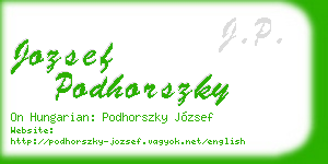 jozsef podhorszky business card