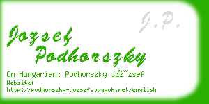 jozsef podhorszky business card